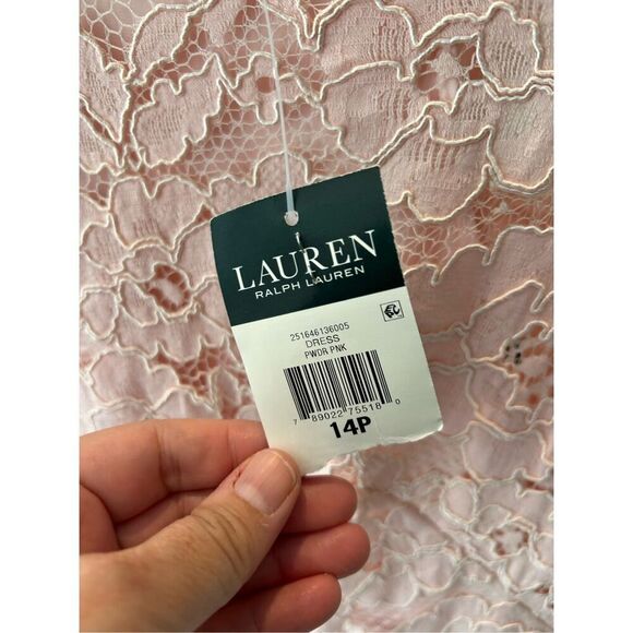Lauren Ralph Lauren Women’s Petite Pink Lace Sheath Formal Elegant Dress. Size 1 - Picture 3 of 9
